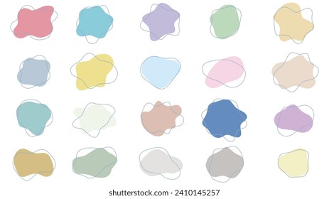 Vector illustration set of multicolored abstract liquid shapes.