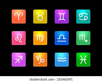 Vector illustration. Set of  multicolored computer icon made on various topics for web applications, web presentation and more.
