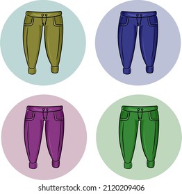 Vector Illustration Set Multicolored Sweatpants Home Stock Vector ...