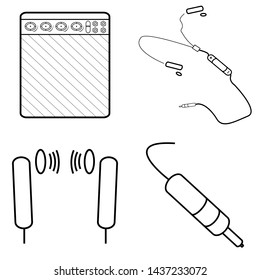 Vector illustration of a set of music