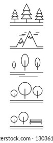 Vector illustration set of natural landscape icons