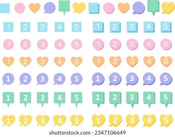 Conjunto de ilustraciones vectoriales de iconos numéricos