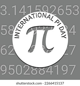 Vector Illustration of a set of numbers and symbols for international Pi day. Holiday concept. Template for background, banner, card, poster