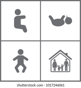 Vector Illustration Set Office Relationship Icons. Elements of Baby, Pregnant, Mother, Child, Family and home icon on white background