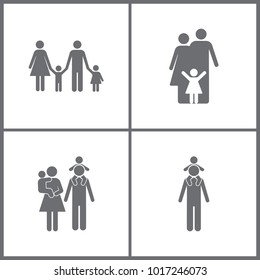 Vector Illustration Set Office Relationship Icons. Elements of Family icon on white background