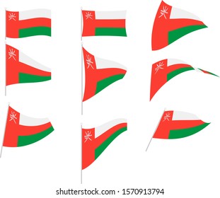 Vector Illustration of Set with Oman Flag