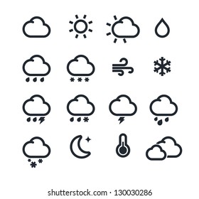 Vector illustration set of original mono weather icons