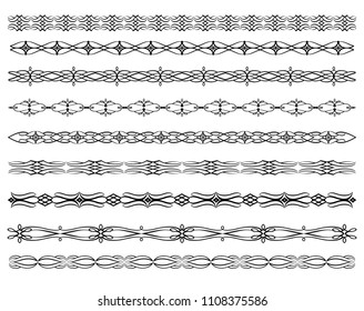 Vector Illustration. Set ornamental borders. 