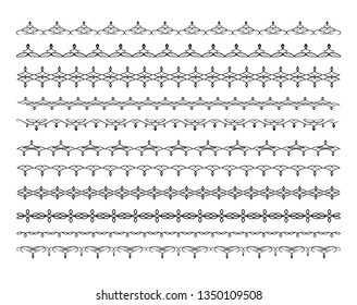 Vector Illustration. Set ornamental borders. 
