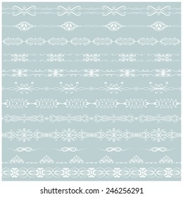 Vector illustration of a set of ornamental borders, page dividers