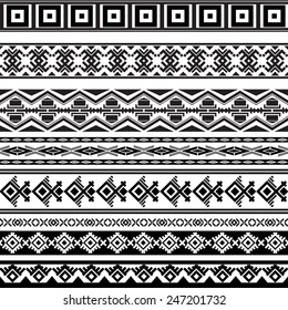 Navajo Border Vector Set Black White Stock Vector (Royalty Free) 153639860