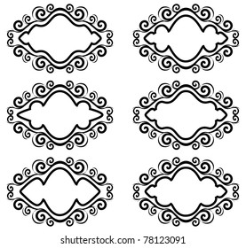 vector illustration of a set of ornate frames.