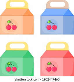 Vector illustration set of packaged food for snacks and brought to school