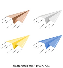 Vector illustration set of paper airplanes, holiday and travel themes, perfect for travel advertisements