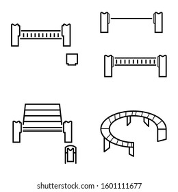 Vector illustration of a set of park benches