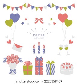 Conjunto de ilustraciones vectoriales de elementos de partido