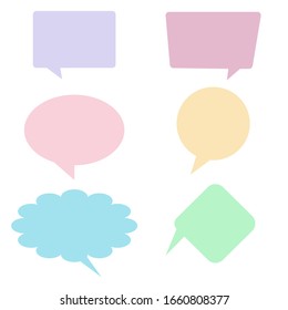Vektorillustration Illustration Set mit pastellfarbener Textdrehzahlblase 