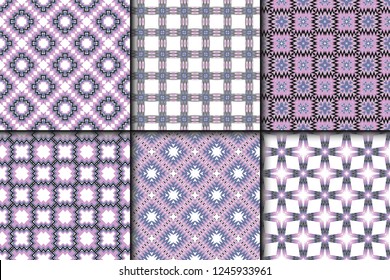 Vector illustration. set of pattern with geometric ornament, decorative border. design for print fabric. paper for scrapbook