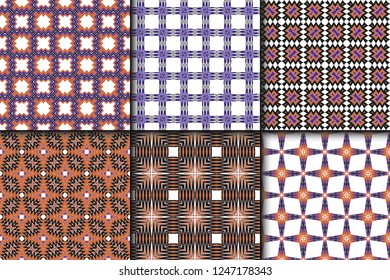 Vector illustration. set of pattern with geometric ornament, decorative border. design for print fabric. paper for scrapbook