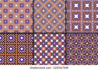 Vector illustration. set of pattern with geometric ornament, decorative border. design for print fabric. paper for scrapbook