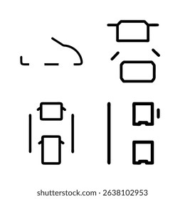 Vector illustration set of a pencil drawing on paper with business and technology icons