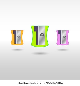 Vector illustration of a set of pencil sharpener