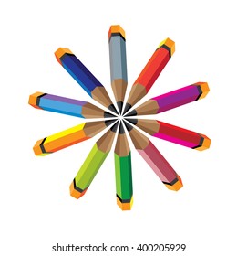 Vector illustration of set pencils icon 