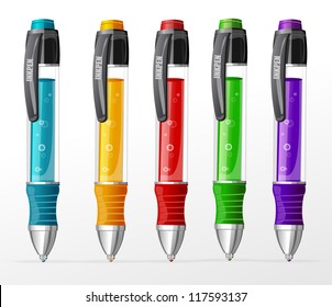 Vector illustration of set pens