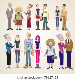 vector illustration of set people