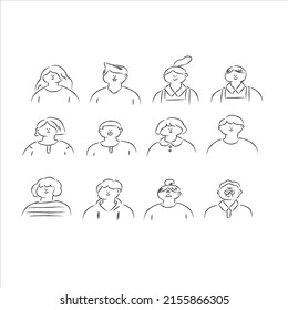 conjunto de ilustraciones vectoriales de caracteres de personas