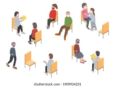 Vector illustration set of people in hospital