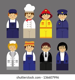 Vector illustration - set of people occupations icons