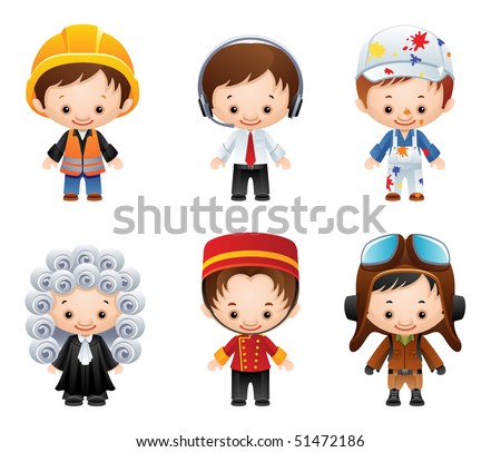 Vector illustration - set of people occupations icons