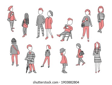 Vector illustration set of people's daily lives.