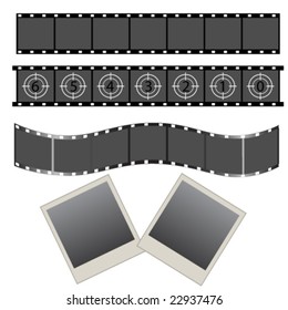 vector illustration of set of photo negative