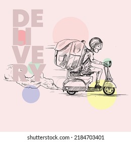 ilustración vectorial. un conjunto de imágenes sobre el tema de la entrega rápida 