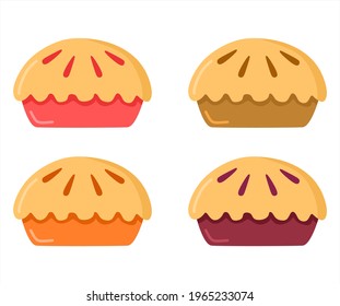 Vector illustration set of pie for sale, restaurant and cafe theme, perfect for advertising of food products