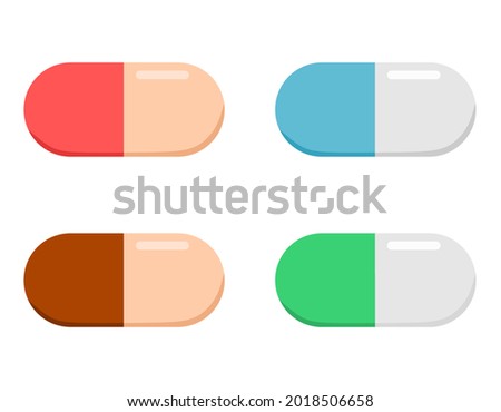 Vector illustration set of pill medicine, suitable for advertising medicinal products