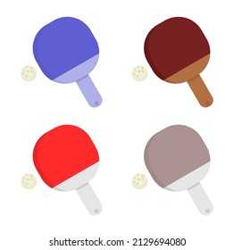 Vector illustration set of a ping pong stick and ball, perfect for sports advertising