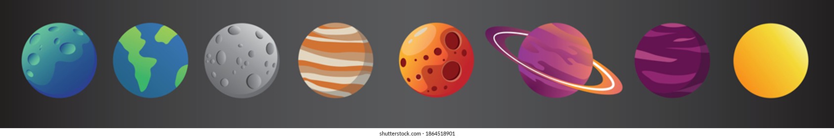 
vector illustration set of planets