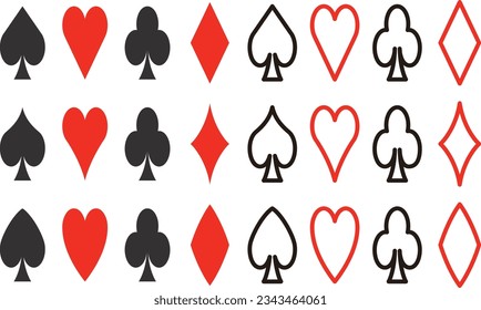 Vector illustration set of playing card suitmarks
