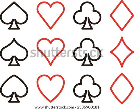 Vector illustration set of playing card suit marks.
