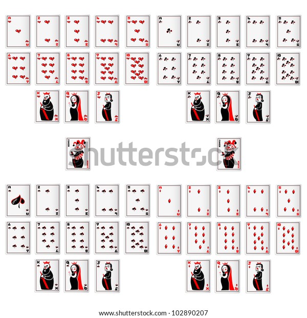 Vector Illustration Set Playing Card Stock Vector (Royalty Free) 102890207