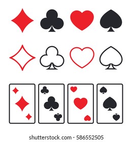 Vector illustration of set playing cards