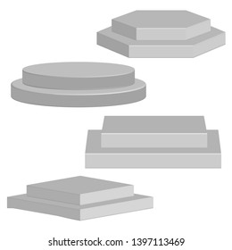 Vector illustration set of podiums