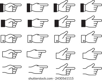 Vector illustration set of pointing hand signs