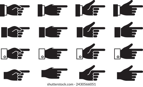 Vector illustration set of pointing hand signs