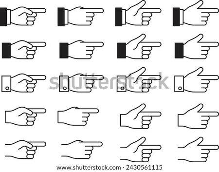Vector illustration set of pointing hand signs