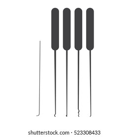 Vector illustration set of professional lockpicks. Thief tools. Criminal.