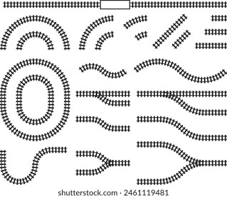 Vector illustration set of railroad-like marks of various shapes